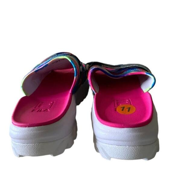 Fila Sport Pink Multicolor Tie Dye Slide Sandals Womens Size 11 Outdoor Shoes - Picture 10 of 15